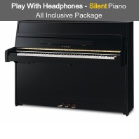 Kawai K-15 ATX 3L Ebony Polished Upright Piano All Inclusive Package